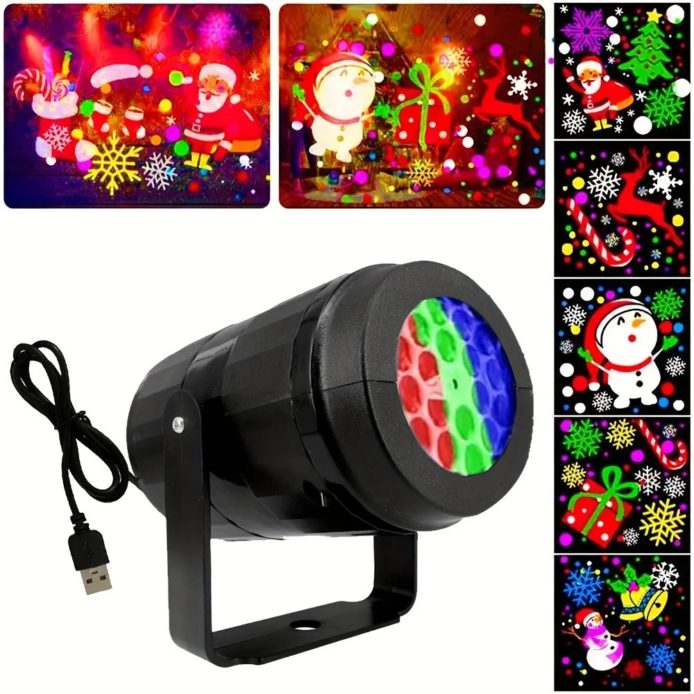 Projetor LED Natal – Rotação 270° e Padrões Festivos