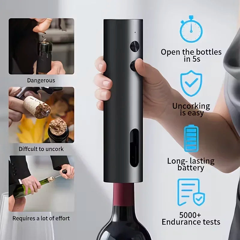 Abridor de Vinho Elétrico Recarregável