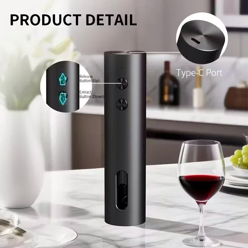 Abridor de Vinho Elétrico Recarregável